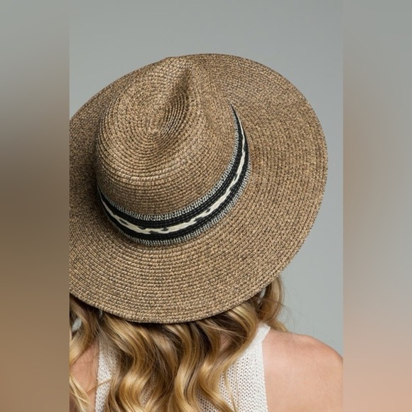 Women's Ruggine Braided Trim Panama Hat with Inner Adjustable Band - Picture 3 of 5